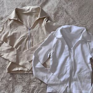 NEW OQQ Women Shirts Long Sleeve Zippe Fitted Tee Shirt MEDIUM